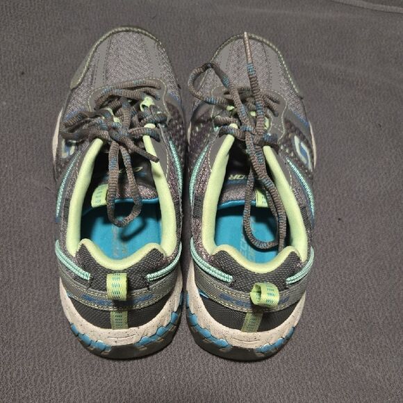 Skechers Gray and Blue Athletic Shoes - Picture 3 of 6